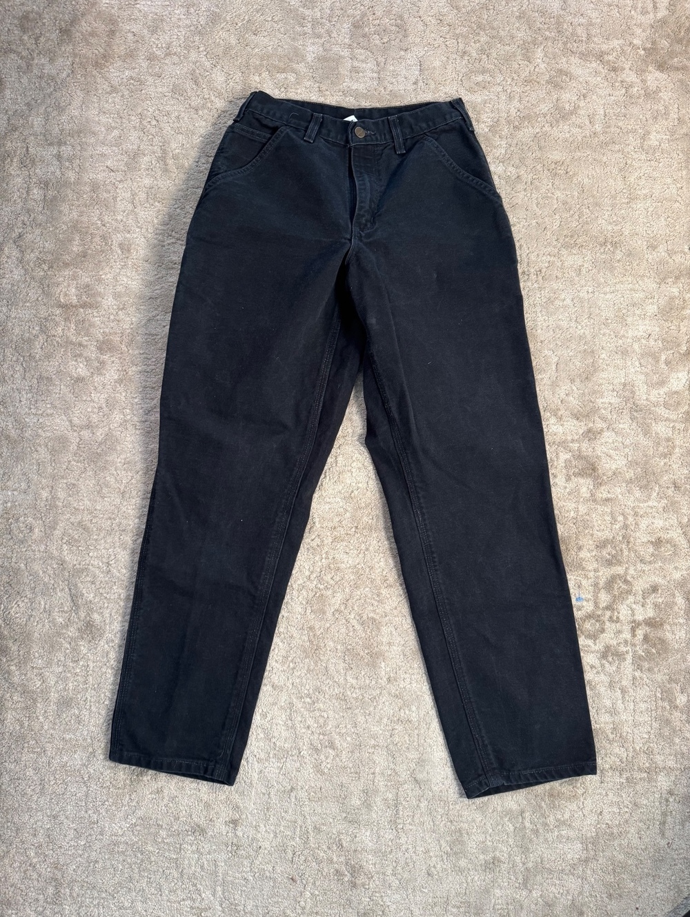 Carhartt Black Loose Original Fit Cotton Work Pants Size 29x30